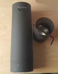 Kouřovod-roura kouřová 120 / 500 mm s klapkou síla 1,5mm