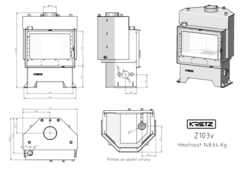 Krb - krbová vložka Z 103 V s výměníkem rozměry