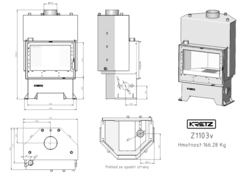 Krb - krbová vložka Z 1103 V s výměníkem rozměry